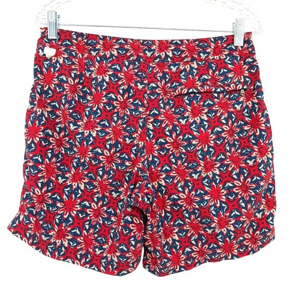 J. Crew Floral Swim Trunks Red Blue Size 30 - Picture 2 of 12